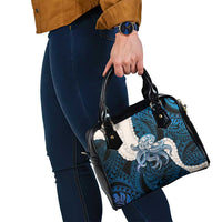 Blue Galaxy Polynesia Tribal Octopus Tattoo Shoulder Handbag Pikake Lei Polynesian Pattern
