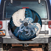 Blue Galaxy Polynesia Tribal Octopus Tattoo Spare Tire Cover Pikake Lei Polynesian Pattern