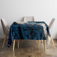Blue Galaxy Polynesia Tribal Octopus Tattoo Tablecloth Pikake Lei Polynesian Pattern