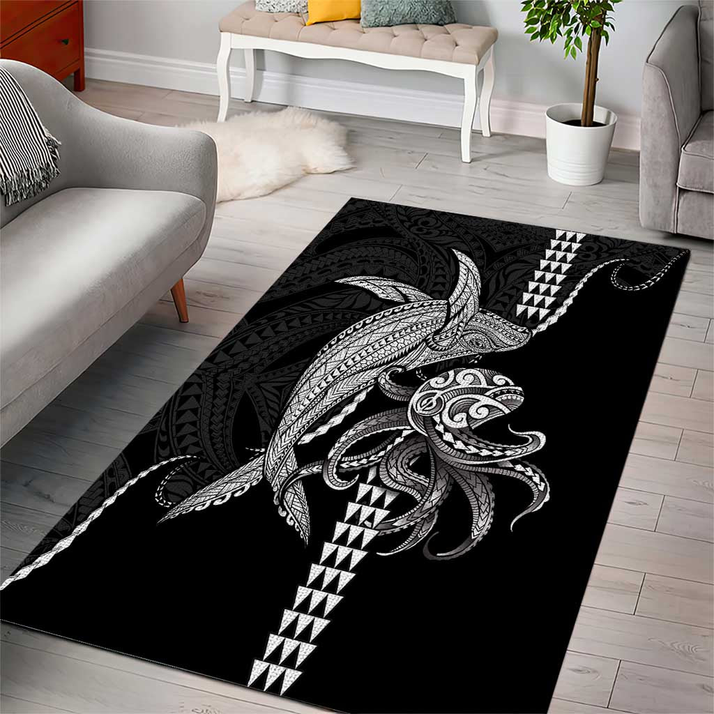 Kanaloa Aloha Hawaii Area Rug Humpback Whale Octopus Tattoo Kakau Pattern