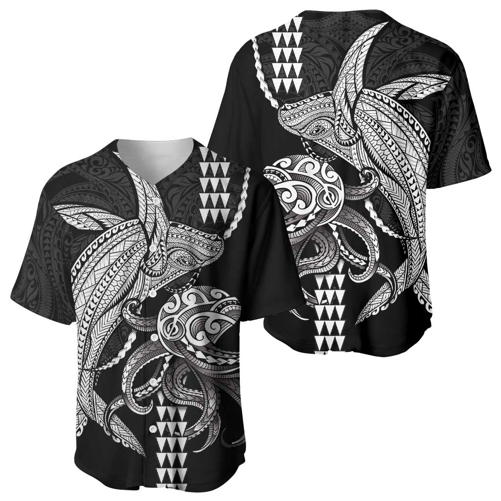 Kanaloa Aloha Hawaii Baseball Jersey Humpback Whale Octopus Tattoo Kakau Pattern
