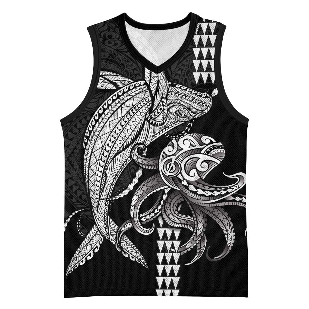 Kanaloa Aloha Hawaii Basketball Jersey Humpback Whale Octopus Tattoo Kakau Pattern