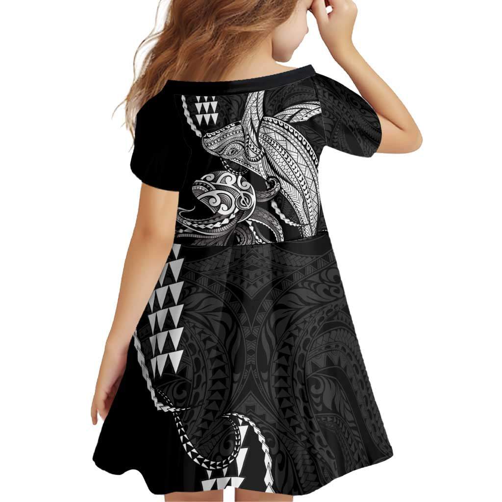 Kanaloa Aloha Hawaii Family Matching Long Sleeve Bodycon Dress and Hawaiian Shirt Humpback Whale Octopus Tattoo Kakau Pattern LT14 - Polynesian Pride