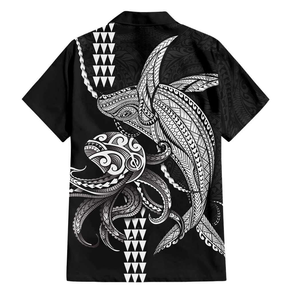 Kanaloa Aloha Hawaii Family Matching Mermaid Dress and Hawaiian Shirt Humpback Whale Octopus Tattoo Kakau Pattern LT14 - Polynesian Pride