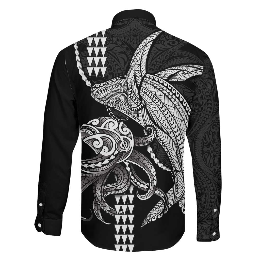 Kanaloa Aloha Hawaii Family Matching Mermaid Dress and Hawaiian Shirt Humpback Whale Octopus Tattoo Kakau Pattern LT14 - Polynesian Pride