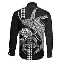 Kanaloa Aloha Hawaii Family Matching Mermaid Dress and Hawaiian Shirt Humpback Whale Octopus Tattoo Kakau Pattern LT14 - Polynesian Pride