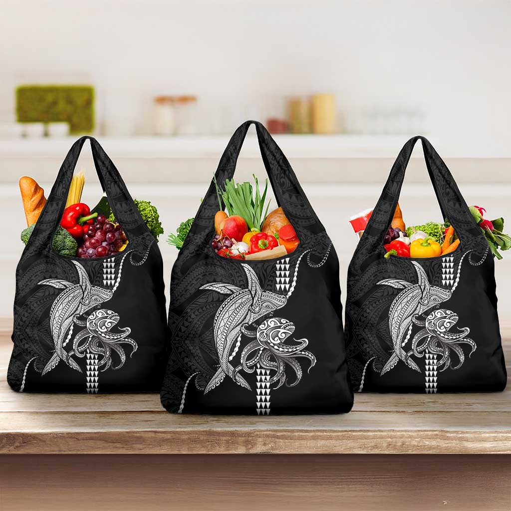 Kanaloa Aloha Hawaii Grocery Bag Humpback Whale Octopus Tattoo Kakau Pattern