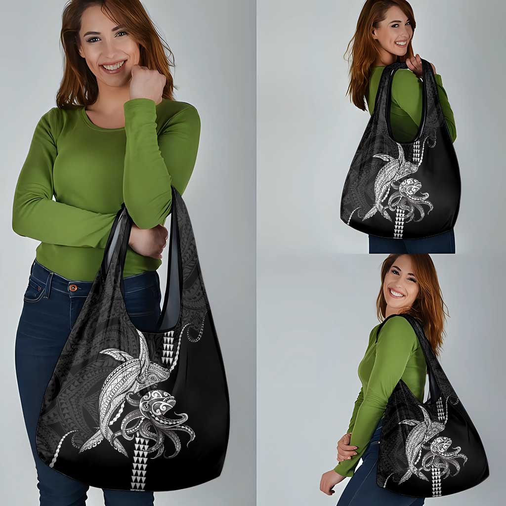 Kanaloa Aloha Hawaii Grocery Bag Humpback Whale Octopus Tattoo Kakau Pattern