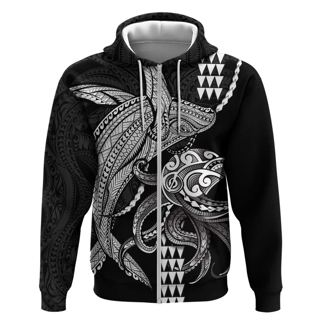 Kanaloa Aloha Hawaii Hoodie Humpback Whale Octopus Tattoo Kakau Pattern