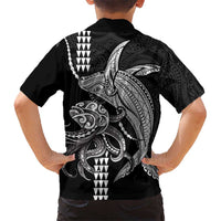 Kanaloa Aloha Hawaii Kid Hawaiian Shirt Humpback Whale Octopus Tattoo Kakau Pattern