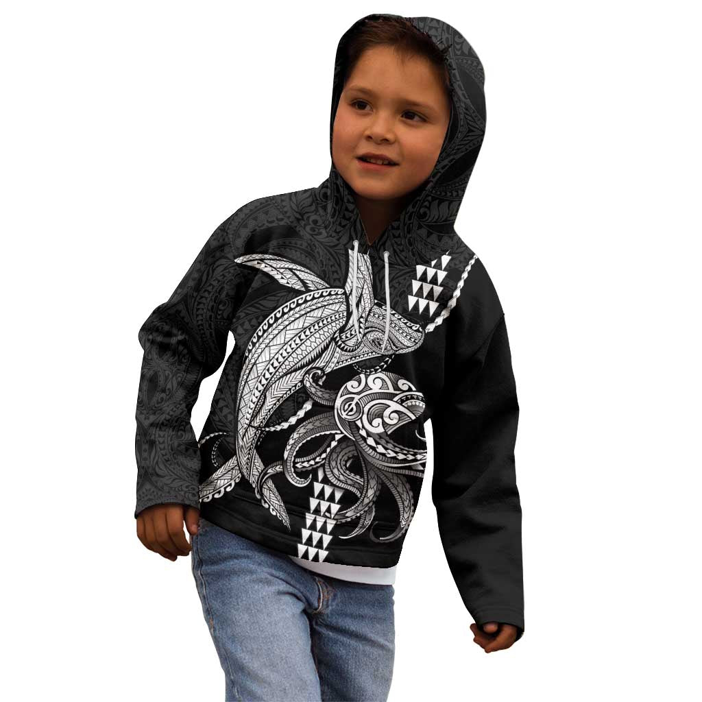 Kanaloa Aloha Hawaii Kid Hoodie Humpback Whale Octopus Tattoo Kakau Pattern