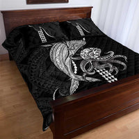 Kanaloa Aloha Hawaii Quilt Bed Set Humpback Whale Octopus Tattoo Kakau Pattern