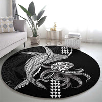 Kanaloa Aloha Hawaii Round Carpet Humpback Whale Octopus Tattoo Kakau Pattern