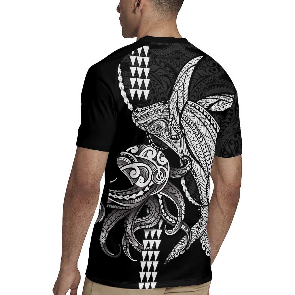 Kanaloa Aloha Hawaii Rugby Jersey Humpback Whale Octopus Tattoo Kakau Pattern