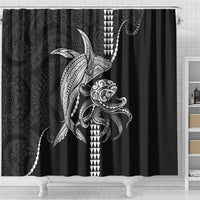 Kanaloa Aloha Hawaii Shower Curtain Humpback Whale Octopus Tattoo Kakau Pattern