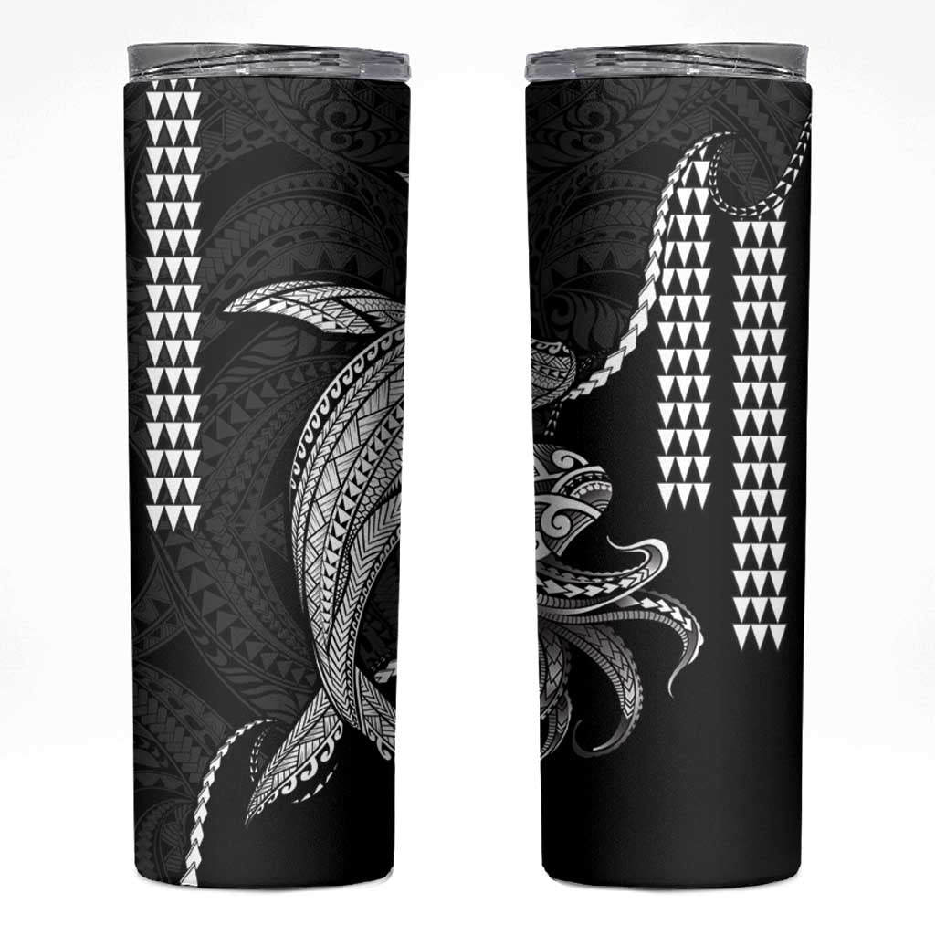Kanaloa Aloha Hawaii Skinny Tumbler Humpback Whale Octopus Tattoo Kakau Pattern LT14 Black - Polynesian Pride