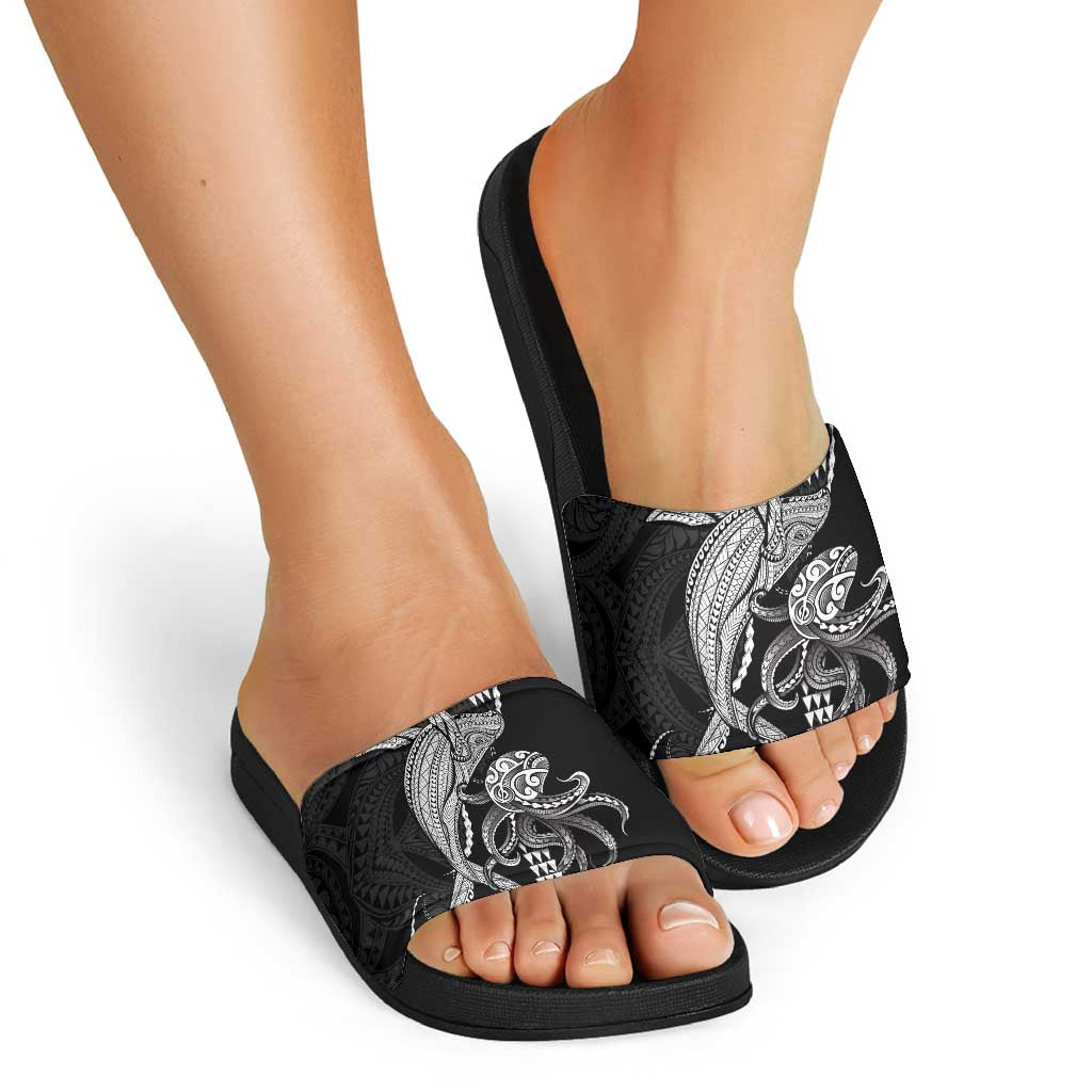 Kanaloa Aloha Hawaii Slide Sandals Humpback Whale Octopus Tattoo Kakau Pattern