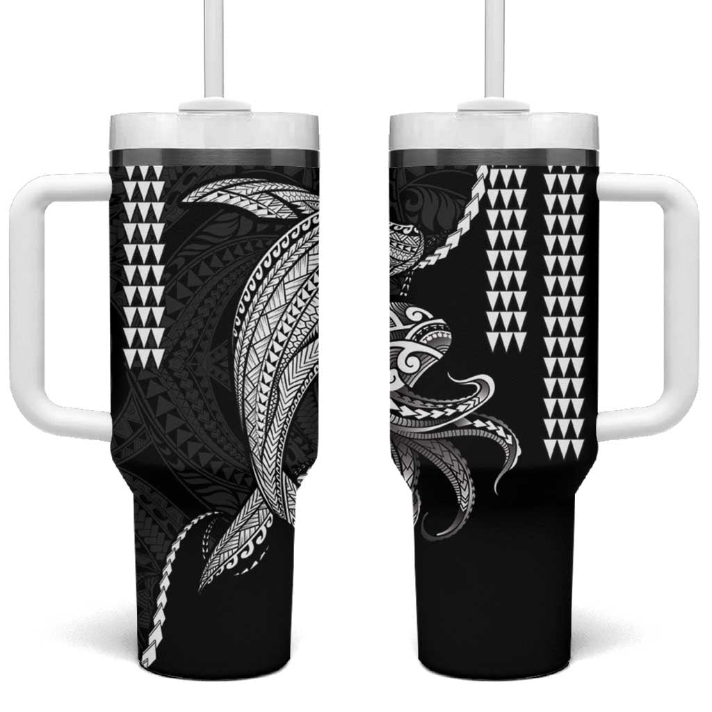 Kanaloa Aloha Hawaii Tumbler With Handle Humpback Whale Octopus Tattoo Kakau Pattern