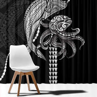 Kanaloa Aloha Hawaii Window Curtain Humpback Whale Octopus Tattoo Kakau Pattern