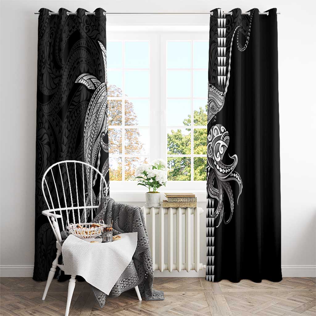 Kanaloa Aloha Hawaii Window Curtain Humpback Whale Octopus Tattoo Kakau Pattern