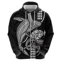 Kanaloa Aloha Hawaii Zip Hoodie Humpback Whale Octopus Tattoo Kakau Pattern