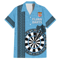 Personalised Fiji Darts Family Matching Tank Maxi Dress and Hawaiian Shirt Fijian Tapa Pattern - Blue