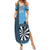 Personalised Fiji Darts Summer Maxi Dress Fijian Tapa Pattern - Blue