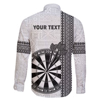 Personalised Fiji Darts Family Matching Puletasi and Hawaiian Shirt Fijian Tapa Pattern - White LT14 - Polynesian Pride