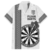 Personalised Fiji Darts Family Matching Summer Maxi Dress and Hawaiian Shirt Fijian Tapa Pattern - White