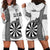 Personalised Fiji Darts Hoodie Dress Fijian Tapa Pattern - White