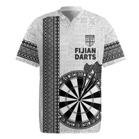 Personalised Fiji Darts Rugby Jersey Fijian Tapa Pattern - White