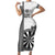 Personalised Fiji Darts Short Sleeve Bodycon Dress Fijian Tapa Pattern - White