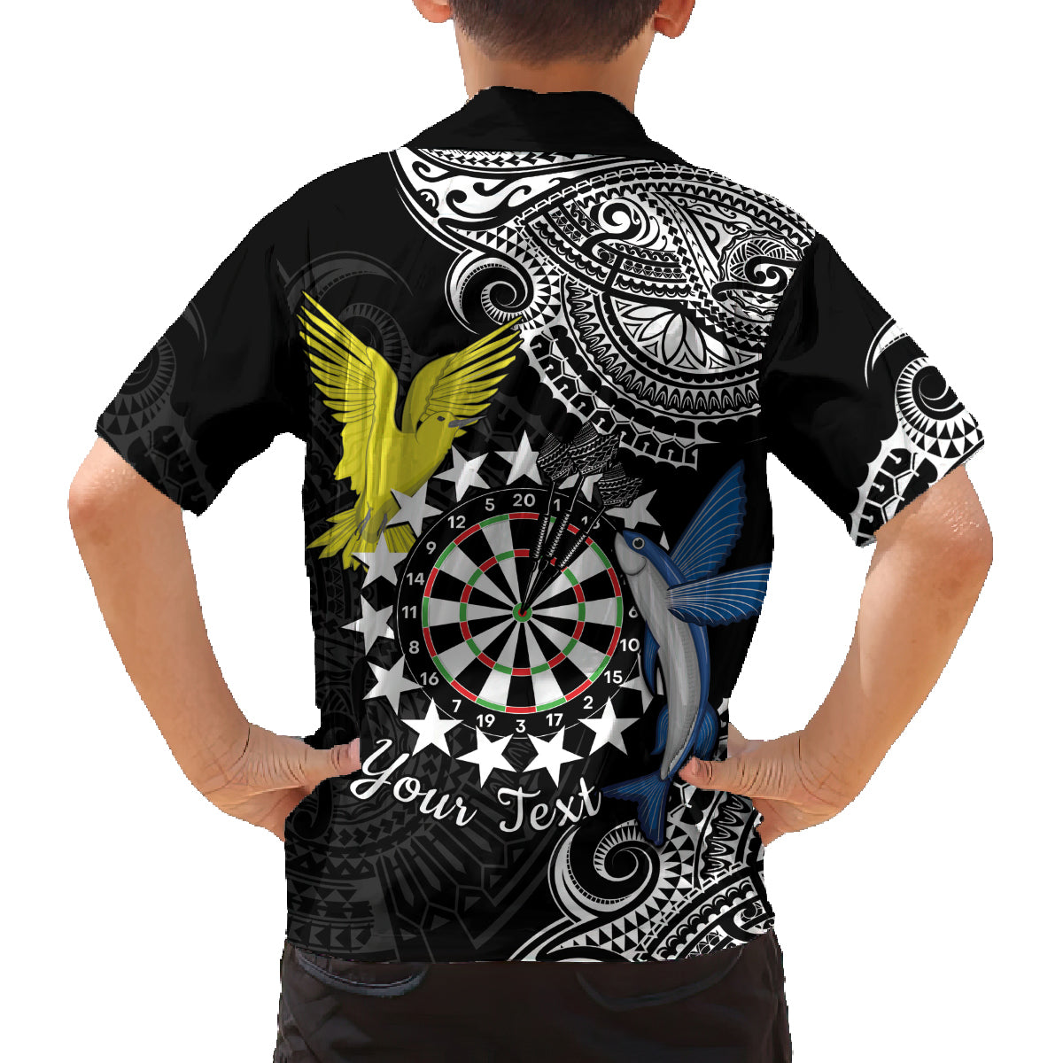 Personalised Cook Islands Darts Family Matching Long Sleeve Bodycon Dress and Hawaiian Shirt Kuki Airani Tribal Pattern LT14 - Polynesian Pride