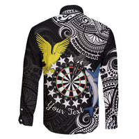 Personalised Cook Islands Darts Family Matching Long Sleeve Bodycon Dress and Hawaiian Shirt Kuki Airani Tribal Pattern LT14 - Polynesian Pride