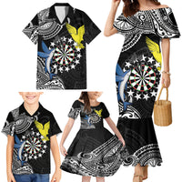 Personalised Cook Islands Darts Family Matching Mermaid Dress and Hawaiian Shirt Kuki Airani Tribal Pattern LT14 - Polynesian Pride