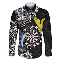 Personalised Cook Islands Darts Family Matching Tank Maxi Dress and Hawaiian Shirt Kuki Airani Tribal Pattern