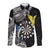 Personalised Cook Islands Darts Long Sleeve Button Shirt Kuki Airani Tribal Pattern