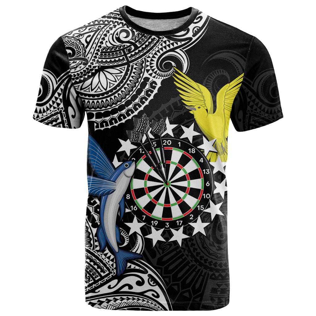 Personalised Cook Islands Darts T Shirt Kuki Airani Tribal Pattern