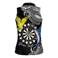 Personalised Cook Islands Darts Women Sleeveless Polo Shirt Kuki Airani Tribal Pattern