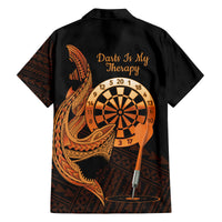 Aloha Hawaii Darts Family Matching Puletasi and Hawaiian Shirt Dart Board With Polynesian Shark - Gold LT14 - Polynesian Pride