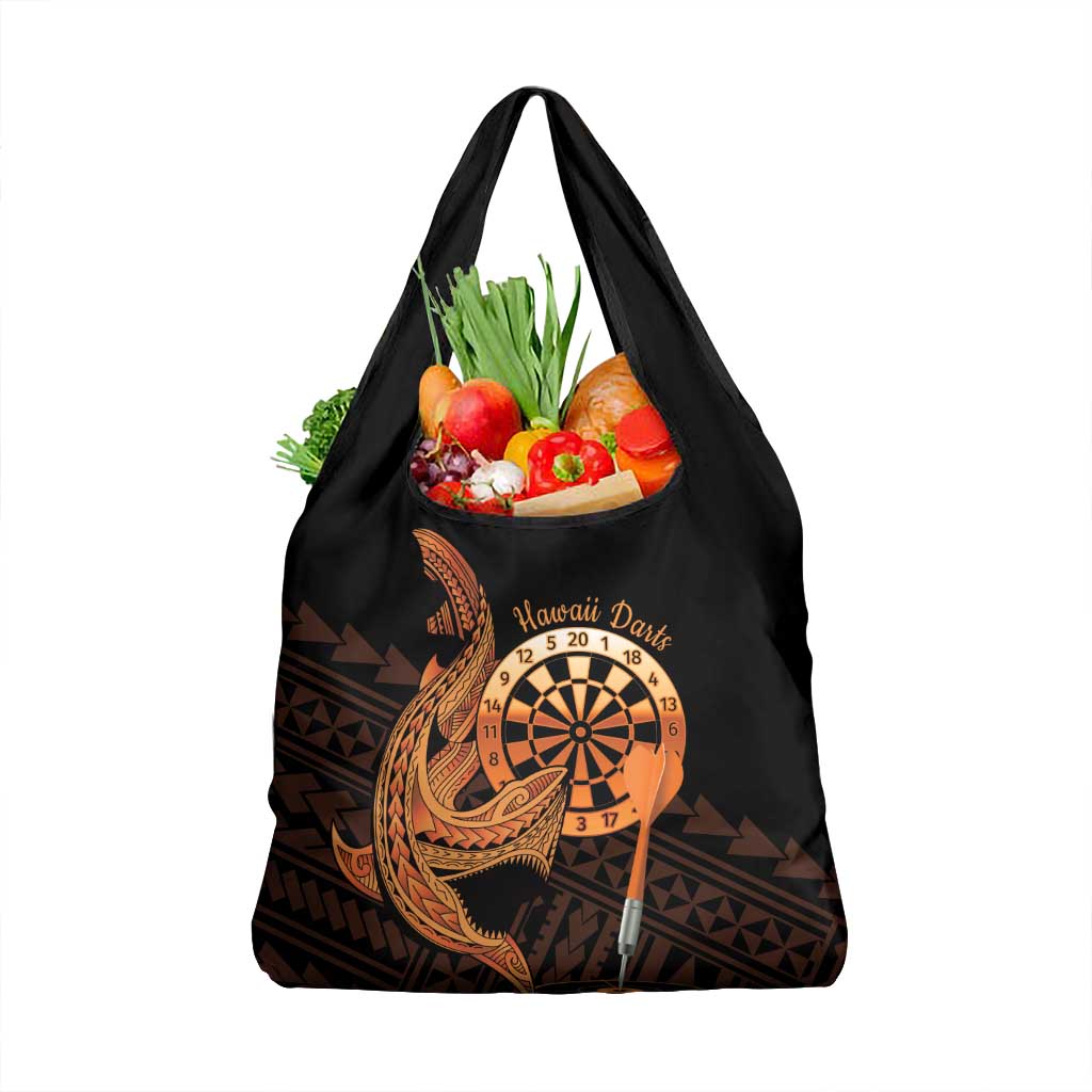 Aloha Hawaii Darts Grocery Bag Dart Board With Polynesian Shark - Gold