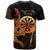 Aloha Hawaii Darts T Shirt Dart Board With Polynesian Shark - Gold