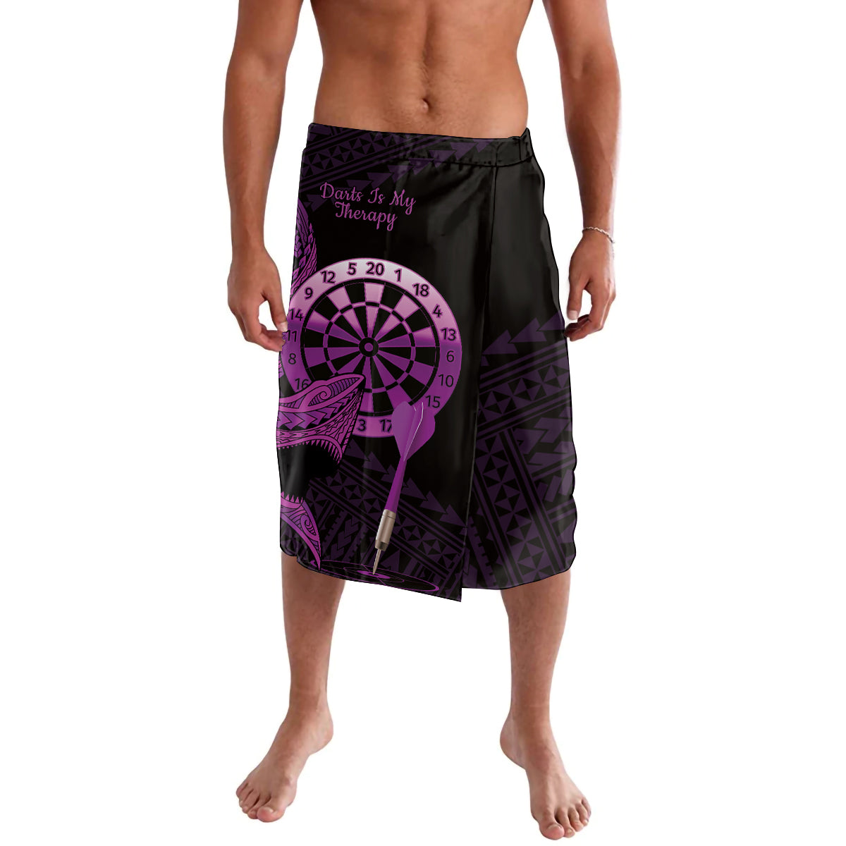 Aloha Hawaii Darts Lavalava Dart Board With Polynesian Shark - Purple