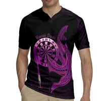 Aloha Hawaii Darts Rugby Jersey Dart Board With Polynesian Shark - Purple
