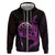 Aloha Hawaii Darts Zip Hoodie Dart Board With Polynesian Shark - Purple