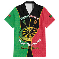 Personalised Vanuatu Darts Family Matching Short Sleeve Bodycon Dress and Hawaiian Shirt Happiness Is A Tight Threesome Sand Drawing Art LT14 Dad's Shirt - Short Sleeve Red - Polynesian Pride