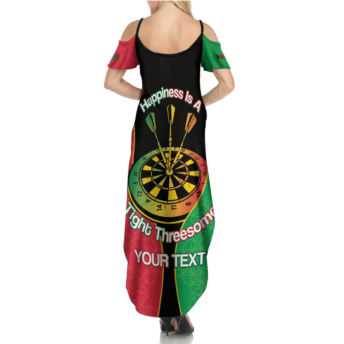 Personalised Vanuatu Darts Family Matching Summer Maxi Dress and Hawaiian Shirt Happiness Is A Tight Threesome Sand Drawing Art LT14 - Polynesian Pride