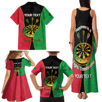 Personalised Vanuatu Darts Family Matching Tank Maxi Dress and Hawaiian Shirt Happiness Is A Tight Threesome Sand Drawing Art