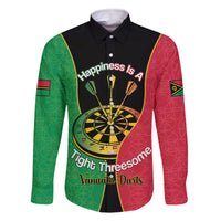 Personalised Vanuatu Darts Family Matching Tank Maxi Dress and Hawaiian Shirt Happiness Is A Tight Threesome Sand Drawing Art