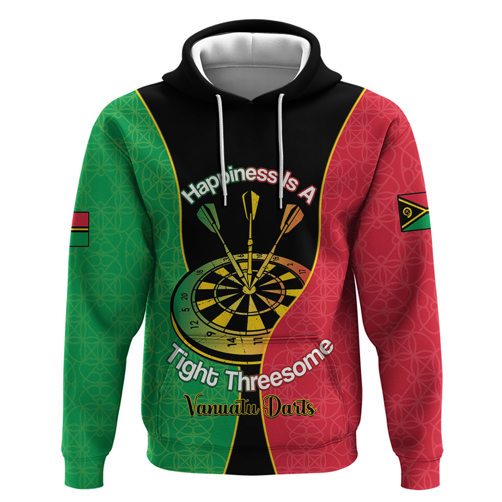 Personalised Vanuatu Darts Hoodie Happiness Is A Tight Threesome Sand Drawing Art